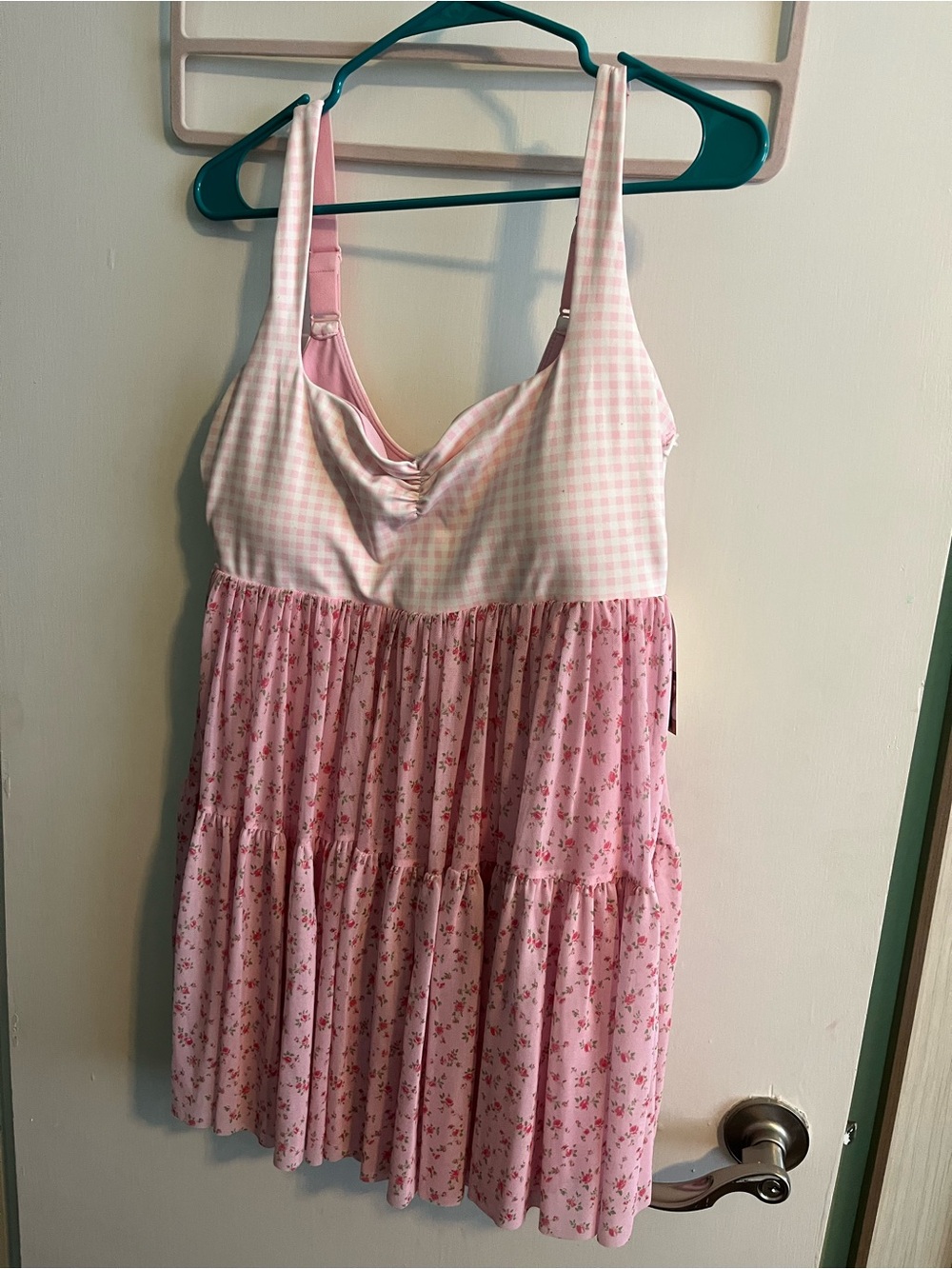 Blogilates' Pink Gingham & Floral Athletic Summer Dress